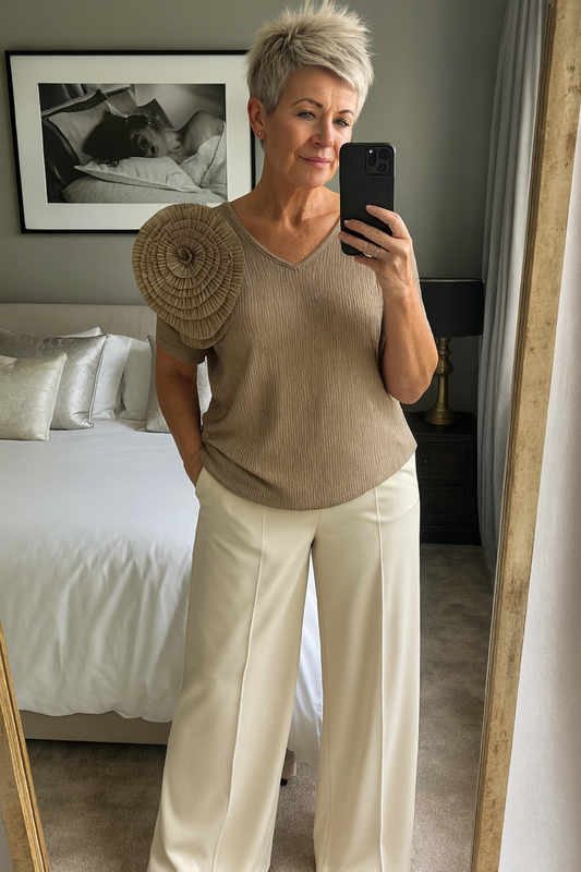 Malissa J Corsage Top - Stone