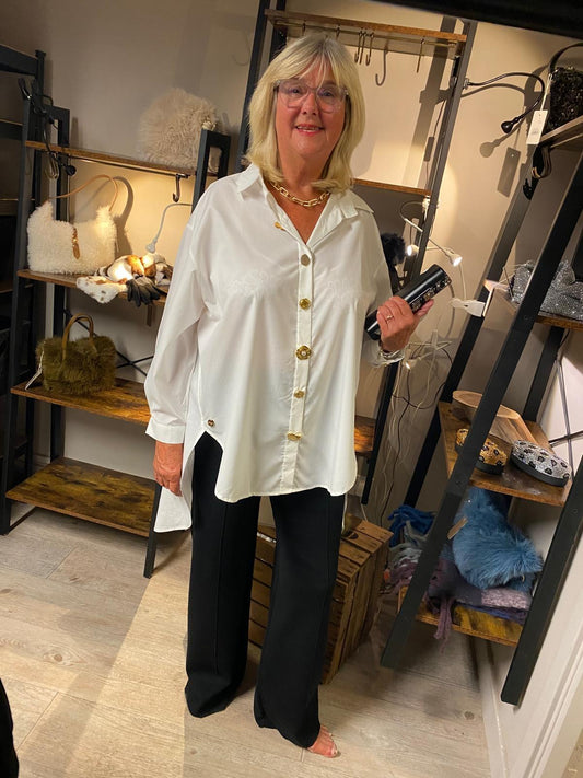 Malissa J Statement Button Shirt - White