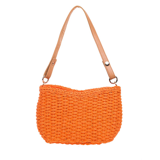 Tote Woven Handbag - Orange