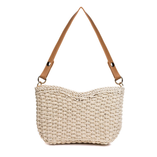 Tote Woven Handbag - Stone