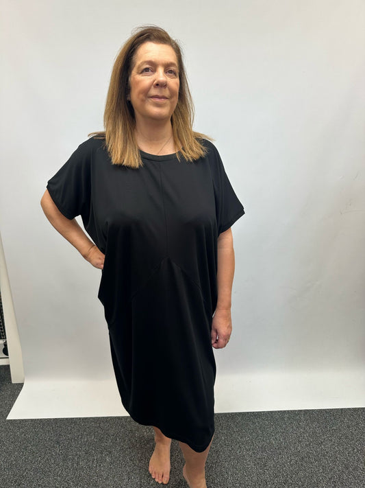 Malissa J Panelled Jersey T Shirt Dress - Black