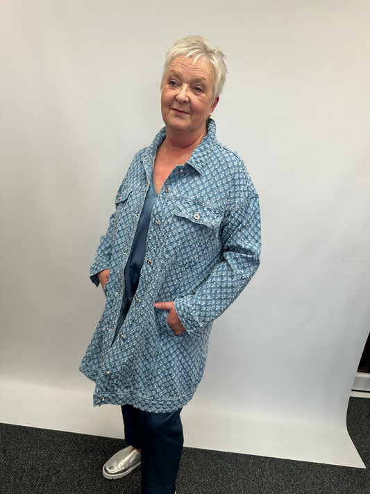 Malissa J Distressed Denim Jacket