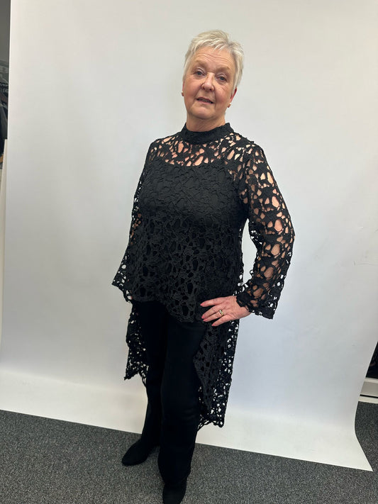 Malissa J Lace Top - Black