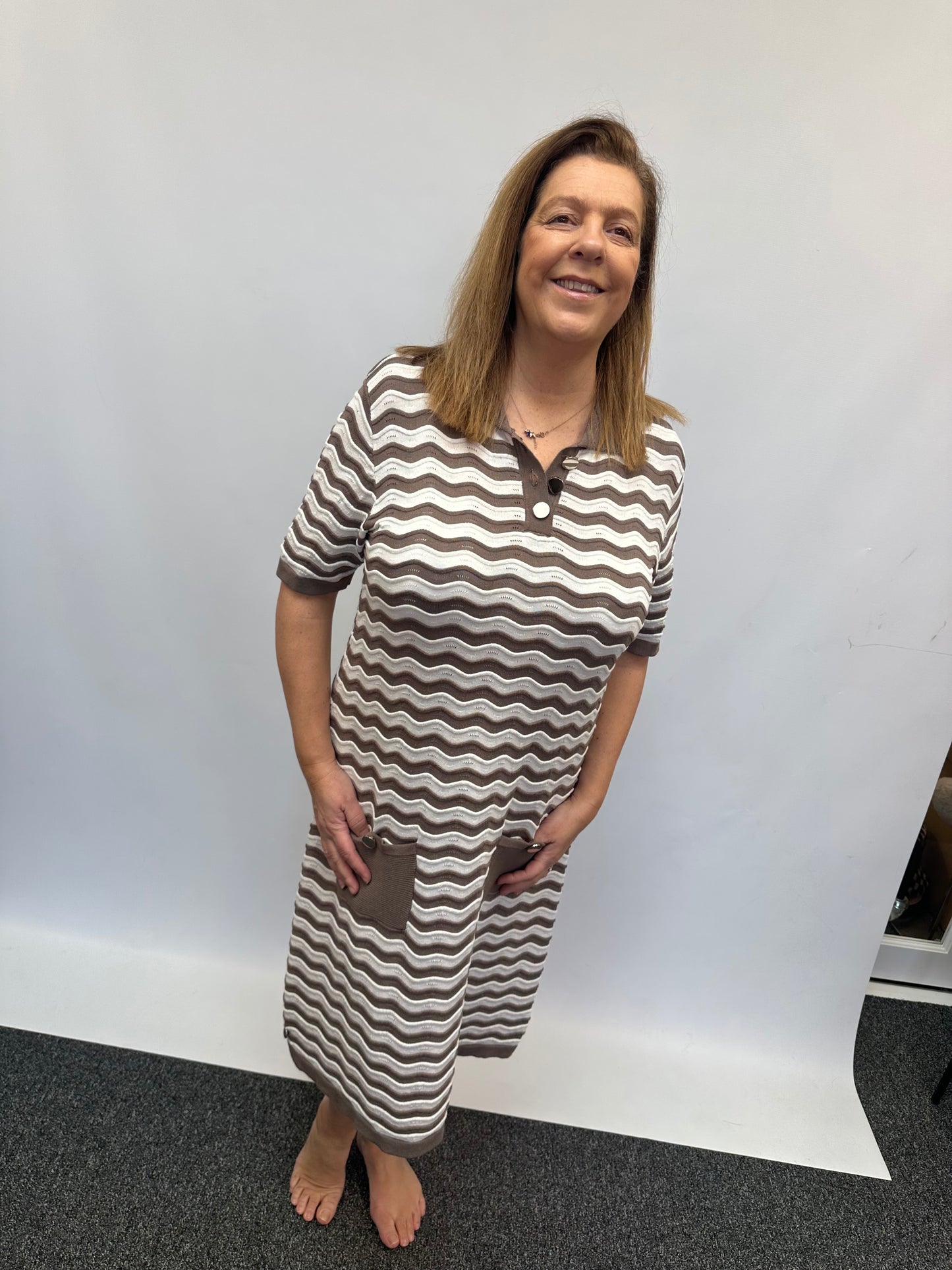 Malissa J Ribbed Dress - Latte
