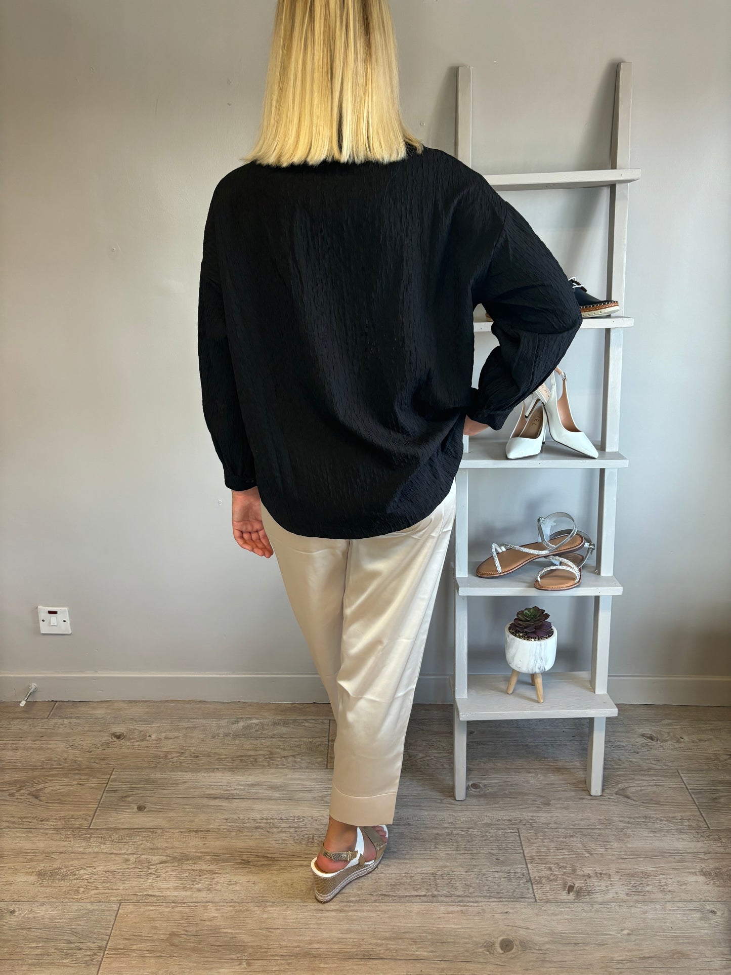 Malissa J Original Satin Trousers - Oyster