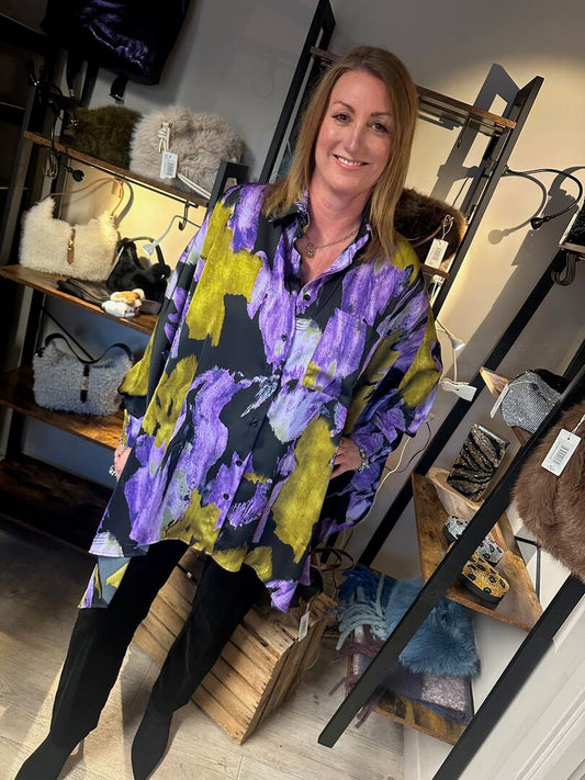 Malissa J Purple Longline Blouse