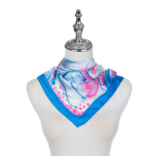 Square Scarf - Blue / Pink